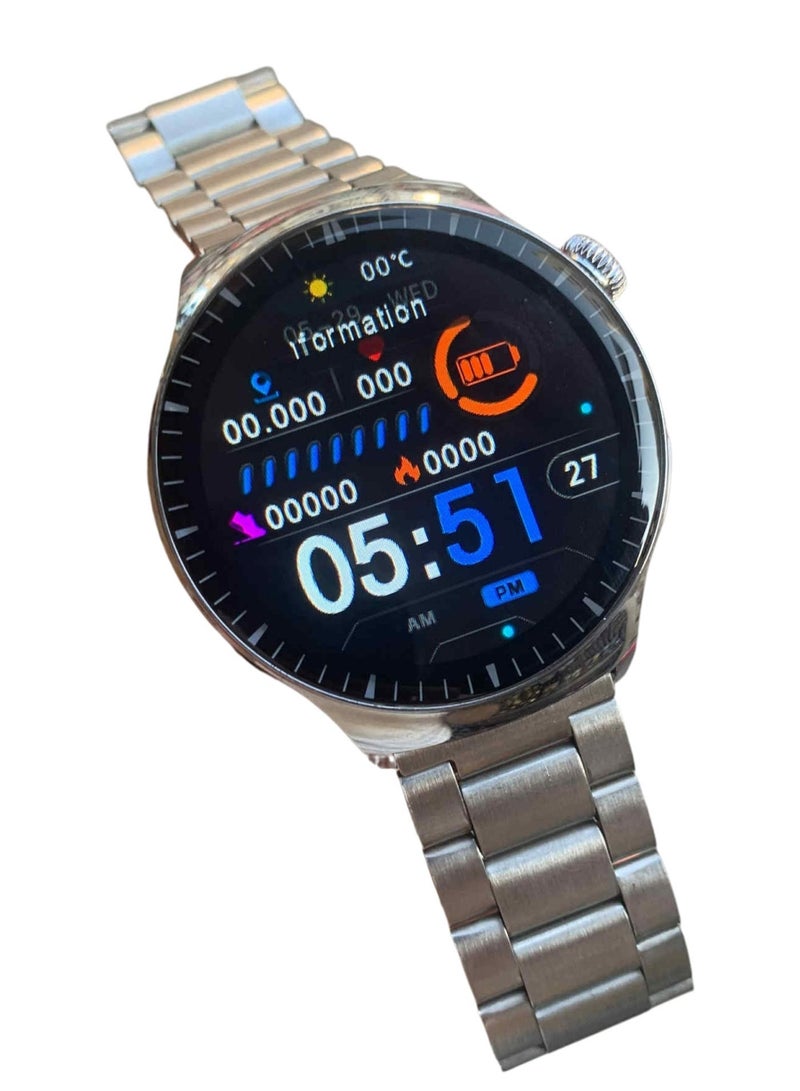 ام كي ساعه MK 27 الذكيه بشاشه كبيرة عاليه الدقه لتعطيك تجربه رائعه , تدعم استقبال المكالمات مباشرة من الساعه والاشعارات والتنبيهات الذكيه , مع العديد من المميزات الصحيه مثل تتبع النوم وقياس نبض القلب وغيرها مع 3 احزمه مرفقين للتبديل - Image 1